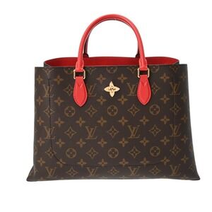 Louis Vuitton Monogram Flower Tote Coquelicot Red Canvas Handbag